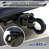 AUTMATCH Shackle Hitch Receiver 2 Inch with 3/4" D Ring Shackle and 5/8" Trailer Hitch Lock Pin 45,000 Lbs Break Strength Black
