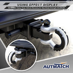 AUTMATCH Shackle Hitch Receiver 2 Inch with 3/4" D Ring Shackle and 5/8" Trailer Hitch Lock Pin 45,000 Lbs Break Strength Black & White