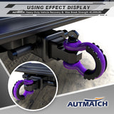 AUTMATCH Shackle Hitch Receiver 2 Inch with 3/4" D Ring Shackle and 5/8" Trailer Hitch Lock Pin 45,000 Lbs Break Strength Black & Purple