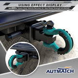 AUTMATCH Shackle Hitch Receiver 2 Inch with 3/4" D Ring Shackle and 5/8" Trailer Hitch Lock Pin 45,000 Lbs Break Strength Black & Teal