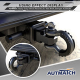 AUTMATCH Shackle Hitch Receiver 2 Inch with 3/4" D Ring Shackle and 5/8" Trailer Hitch Lock Pin 45,000 Lbs Break Strength Black & Gunmetal