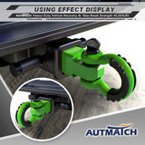 AUTMATCH Shackle Hitch Receiver 2 Inch with 3/4" D Ring Shackle and 5/8" Trailer Hitch Lock Pin 45,000 Lbs Break Strength Green