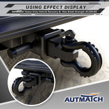 AUTMATCH Shackle Hitch Receiver 2 Inch with 3/4" D Ring Shackle and 5/8" Trailer Hitch Lock Pin, 45,000 Lbs Break Strength, Heavy Duty Receiver Kit for Vehicle Recovery, Frosted Black