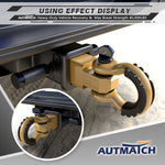 AUTMATCH Shackle Hitch Receiver 2 Inch with 3/4" D Ring Shackle and 5/8" Trailer Hitch Lock Pin, 45,000 Lbs Break Strength, Heavy Duty Receiver Kit for Vehicle Recovery, Gold