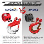 AUTMATCH Winch Hook Safety Latch 3/8" - Grade 70 Forged Steel Clevis Slip Hook and Winch Cable Hook Stopper, Max 39,600Lbs, Red