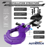 AUTMATCH Winch Hook Safety Latch 3/8" - Grade 70 Forged Steel Clevis Slip Hook and Winch Cable Hook Stopper, Max 39,600Lbs, Purple