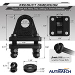 AUTMATCH D Ring Shackle Mount with Backer Plate (2 Pack) - Bolt On Clevis Mount Bumper Shackle Bracket, Max 24T (52,910 Lbs) for Bumper, Tractor Bucket, Trailer Truck, Black