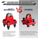 AUTMATCH D Ring Shackle Mount with Backer Plate (2 Pack) - Bolt On Clevis Mount Bumper Shackle Bracket, Max 24T (52,910 Lbs) For Bumper, Bucket, Trailer Truck, Red