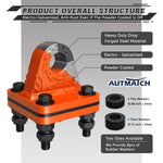 AUTMATCH D Ring Shackle Mount with Backer Plate (2 Pack) - Bolt On Clevis Mount Bumper Shackle Bracket, Max 24T (52,910 Lbs) For Bumper, Bucket, Trailer Truck, Orange