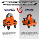 AUTMATCH D Ring Shackle Mount with Backer Plate (2 Pack) - Bolt On Clevis Mount Bumper Shackle Bracket, Max 24T (52,910 Lbs) For Bumper, Bucket, Trailer Truck, Orange