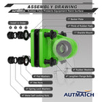AUTMATCH D Ring Shackle Mount with Backer Plate (2 Pack) - Bolt On Clevis Mount Bumper Shackle Bracket, Max 24T (52,910 Lbs) For Bumper, Bucket, Trailer Truck, Green