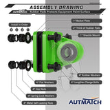 AUTMATCH D Ring Shackle Mount with Backer Plate (2 Pack) - Bolt On Clevis Mount Bumper Shackle Bracket, Max 24T (52,910 Lbs) For Bumper, Bucket, Trailer Truck, Green