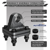 AUTMATCH D Ring Shackle Mount with Backer Plate (2 Pack) - Bolt On Clevis Mount Bumper Shackle Bracket, Max 24T (52,910 Lbs) For Bumper, Bucket, Trailer Truck, Gunmetal Gray