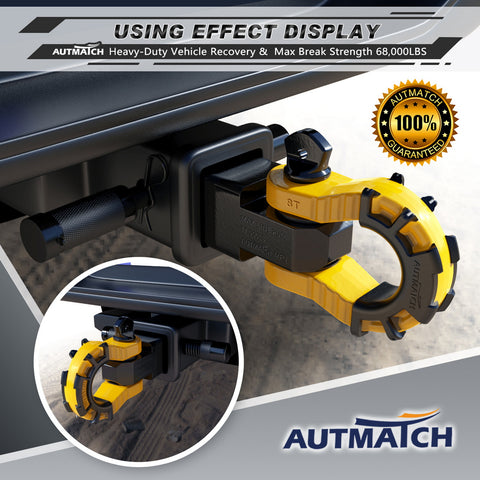 AUTMATCH Mega Shackle Hitch Receiver 2 Inch with 3/4