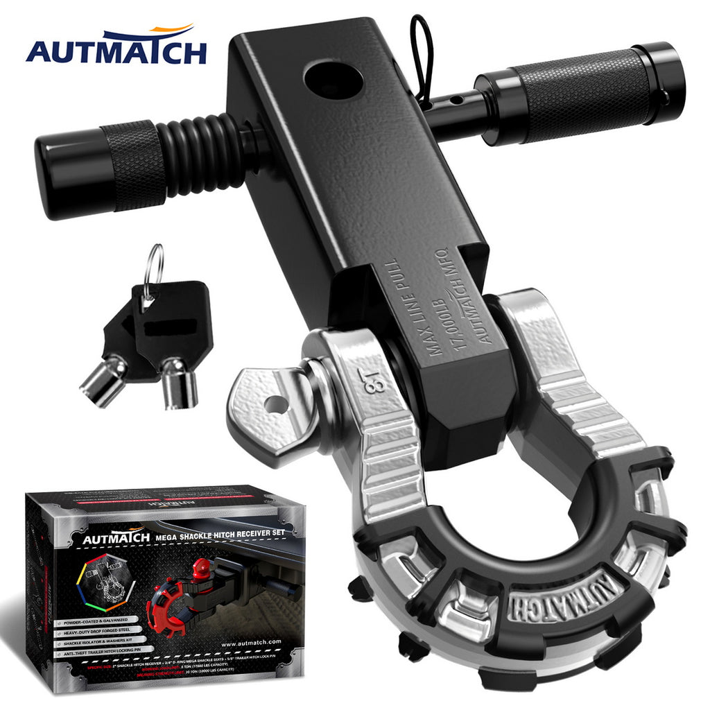 AUTMATCH Mega Shackle Hitch Receiver 2 Inch with 3/4