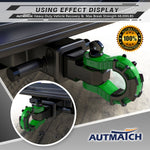 AUTMATCH Mega Shackle Hitch Receiver 2 Inch with 3/4" D Ring Shackle and 5/8" Trailer Hitch Lock Pin, 68,000 Lbs Break Strength, Black & Dark Green
