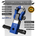AUTMATCH Shackle Hitch Receiver 2 Inch with 3/4" D Ring Mega Shackle and 5/8" Trailer Hitch Lock Pin, 68,000 Lbs Break Strength, Heavy Duty Receiver Kit for Vehicle Recovery, Blue