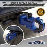 AUTMATCH Shackle Hitch Receiver 2 Inch with 3/4" D Ring Mega Shackle and 5/8" Trailer Hitch Lock Pin, 68,000 Lbs Break Strength, Heavy Duty Receiver Kit for Vehicle Recovery, Blue