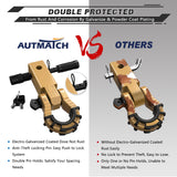 AUTMATCH Shackle Hitch Receiver 2 Inch with 3/4" Mega D Ring Shackle and 5/8" Trailer Hitch Lock Pin, 68,000 Lbs Break Strength Heavy Duty Receiver Kit for Vehicle Recovery, Gold