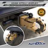 AUTMATCH Shackle Hitch Receiver 2 Inch with 3/4" Mega D Ring Shackle and 5/8" Trailer Hitch Lock Pin, 68,000 Lbs Break Strength Heavy Duty Receiver Kit for Vehicle Recovery, Gold