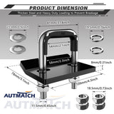 AUTMATCH Hitch Tightener Anti-Rattle Clamp Heavy Duty Steel Stabilizer for 1.25 and 2 inch Trailer Hitches Silver & Black